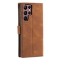 thumbnail image 3 of For Samsung Galaxy S26 Ultra 5G 6.9" Wallet Case Splicing Leather Magnetic Flip Cover with Card Slots, Kickstand, Anti-Drop TPU & Detachable Wrist Strap,Brown,For Galaxy S26 Ultra 5G, 3 of 6