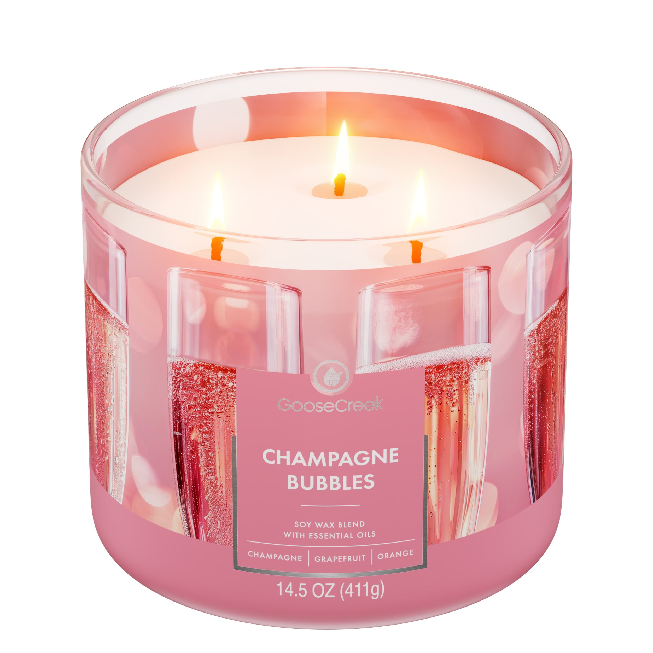 Goose Creek 3-Wick Champagne Bubbles Scented Jar Candle, 14.5oz.
