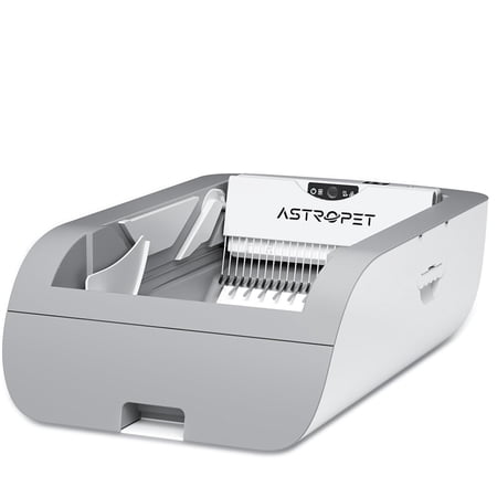 JERFIT Smart WiFi Automatic Self-Cleaning Cat Litter Box with Wide Opening APP Control for Large Cats Cream White