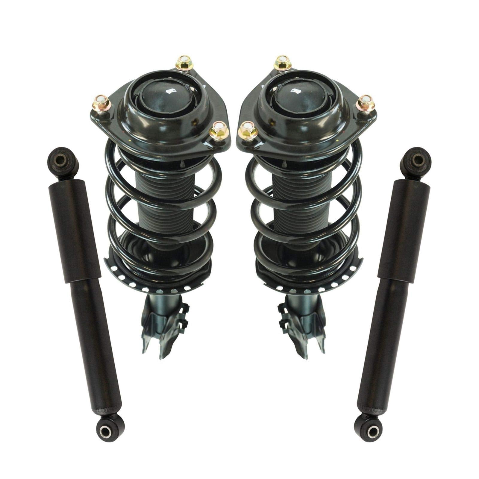 TRQ Front and Rear Complete Strut Assembly & Shock Absorber Kit Complete Strut & Coil Spring Assembly Fits Select 2011-2016 Hyundai Elantra