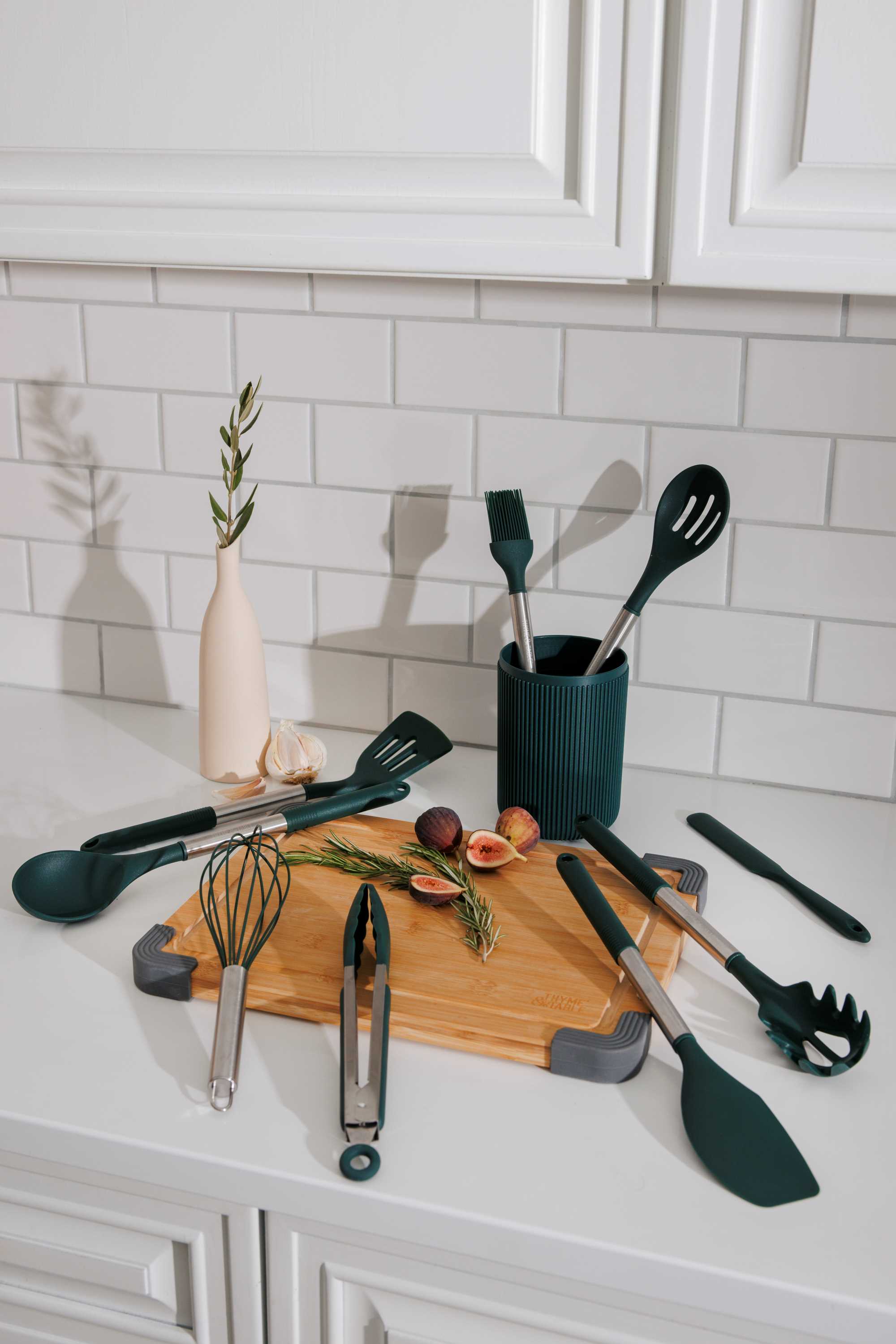 Thyme & Table Essential 10-Piece Silicone Utensil Set, Green photo 7