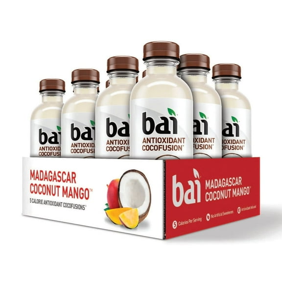 Bai Cocofusion Antioxidant Infused Beverage, Madagascar Coconut Mango, 18 Fl Oz, 12 Count