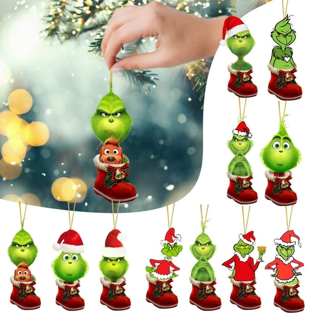 Toque Mágico Para Tu árbol: Adorno Colgante Del Grinch 2D Para Navidad – Decoración Divertida Y Resistente En Acrílico Para Que Los Niños Ayuden A Decorar