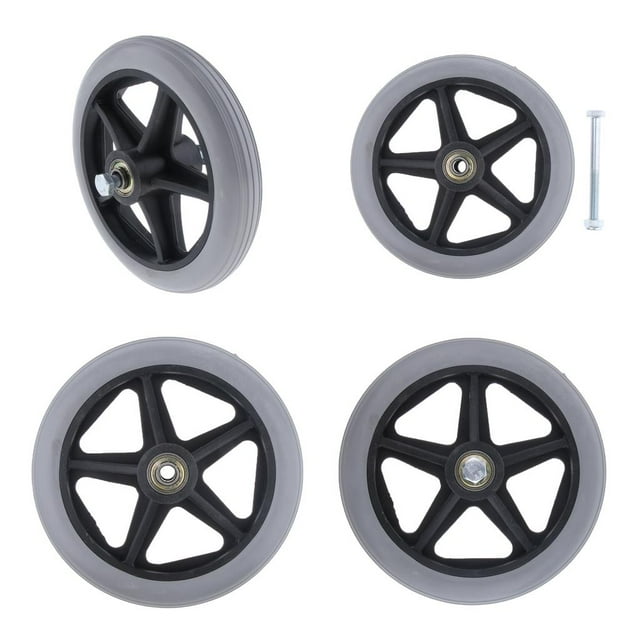 4x Herramienta de Pieza de Rueda de Repuesto para Silla de Ruedas , 6 Pulgadas - Gris 6 Pulgadas