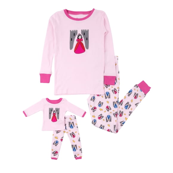 Pijama Leveret para niña y muñeca Cotton Princess