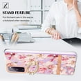 thumbnail image 2 of Allytech Floral Design Series Slim Shell Ring Holder Kickstand Shockproof Soft TPU Back Cover Cell Phone Case for Samsung Galaxy S20 FE 5G/ S20 Lite,Pink Flower, 2 of 4