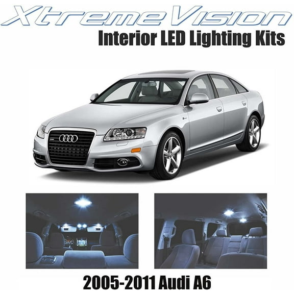 XtremeVision LED for Audi A6 2005-2011 10 Pieces Cool White Premium Interior LED Kit Package   Installation Tool