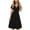 Black, variant on THDHVS Maxi Dresses for Women 2025,Women's Casual Dresses,Women's Fashion Solid Color Short Sleeve-Neck Mid-Calf Dress Army Green S