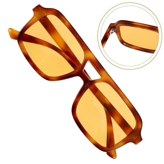 COMPUKAS 1Set Portable Sunglasses Cycling Sunglasses Yellow Tea Tint UV Protection For Men And Women