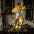 thumbnail image 3 of Pacific Giftware Mushrooms with Butterflies Garden Sculpture Whimsical Mushroom Decor for Forest Fairy Gardens or Outdoor and Indoor Mushroom Decor 13.19" Tall, 3 of 3