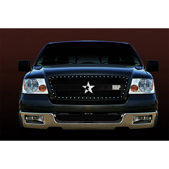 RBP-9 RBP Insert de Grille 51556 Série RX3; Remplacement; Style en Maille; Cadre Clouté; 1 Pce; Sans Découpe d'Emblème; Revêtu de Poudre; Noir; Acier Inoxydable