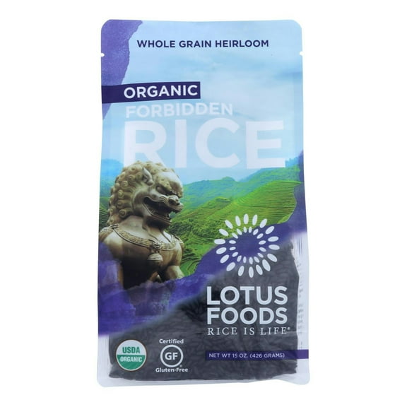 Lotus Foods Organic Forbidden Black Rice 15 oz (Pack of 6)