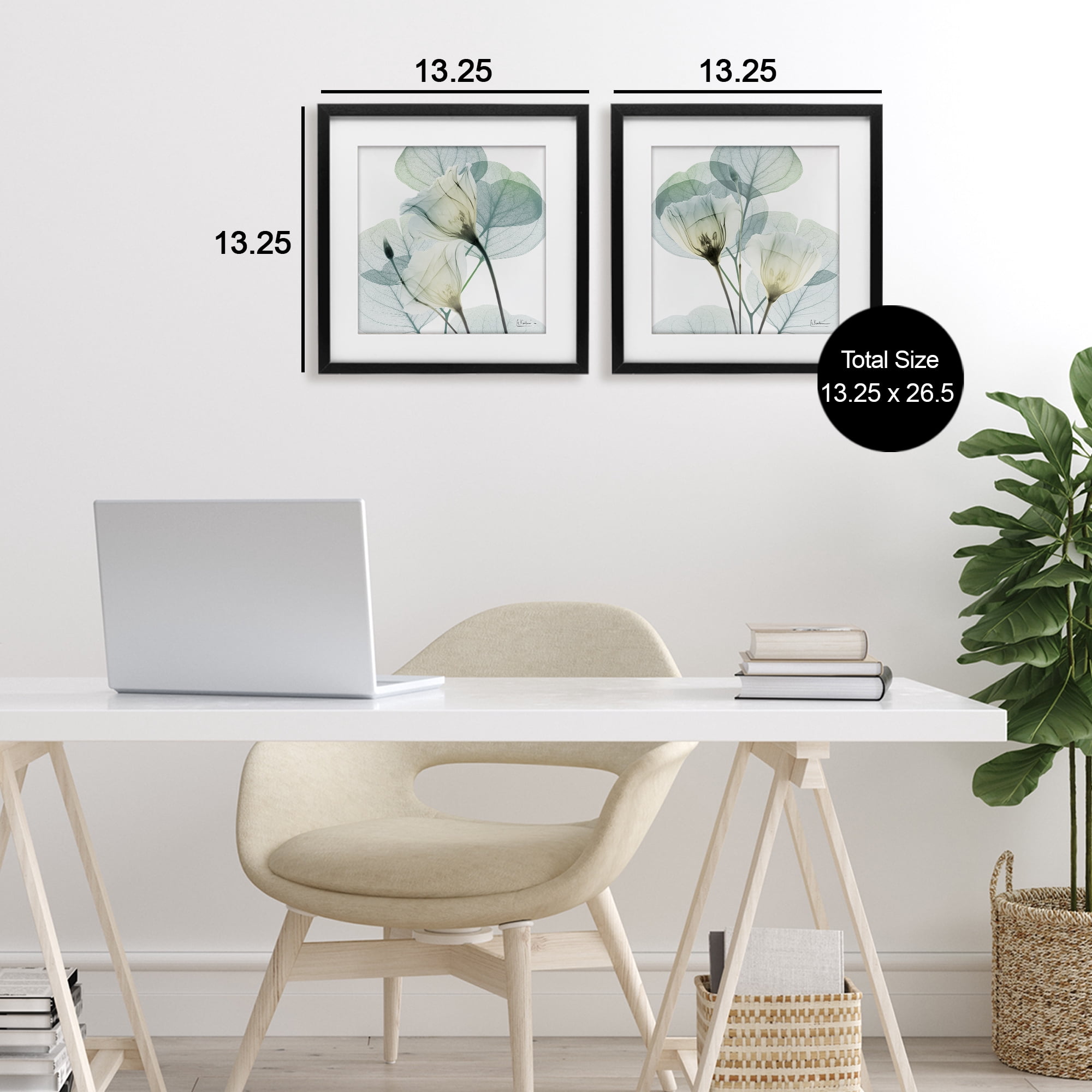 Stupell Industries Divine Fate Flowers 2 Piece Black Framed Print Under Glass Set, design by Albert Koetsier