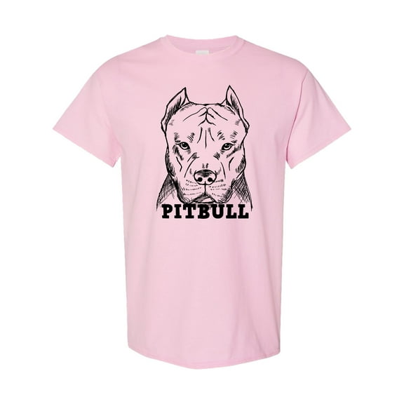 Inktastic Pitbull Sketch Portrait with Dog Breed Name T-Shirt