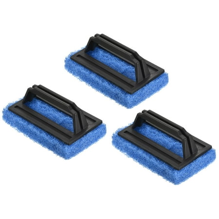 

Uxcell 15cm Kitchen Cleaning Scouring Pad Brush with Handle Blue 3 Pack