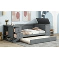 thumbnail image 5 of Twin Size Daybed with Storage Arms, Trundle and Charging Station, Gray, 5 of 13