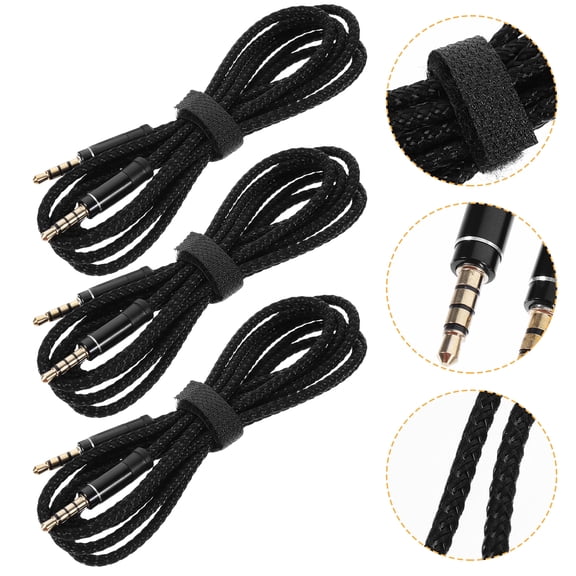 Masteelf  4 Pcs Male to Audio Cable 3.5mm Aux USB Computer Stereo Black