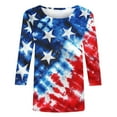 thumbnail image 4 of Cavosen 4th of July Clothes Women Petite 4th of July 3/4 Sleeve Crewneck Tops American Flag Print T Shirts Lady XL Red White and Blue Casual Tops Funny Patriotic Tunic Tees 2025 Patriotic Clothes, 4 of 5