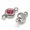 Camellia, variant on 50PCS Flat Round 304 Stainless Steel Cubic Zirconia Links Charms Pendants-LightSalmon