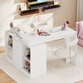 thumbnail image 4 of Gymax 48'' Reversible L-shaped Computer Desk w/2 Doors 4 Open Storage Cubes for Office White, 4 of 10