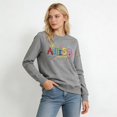 thumbnail image 3 of Autism Awareness Shirt Long Sleeves Pullover Sweatshirt for Women Grey L, 3 of 7
