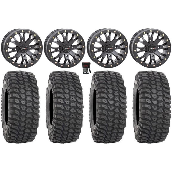 System 3 SB-4 Black (6 1/4 3) 14" Wheels 28" XCR350 Tires Can-Am Defender