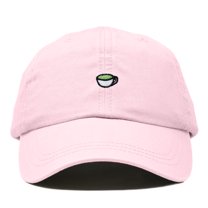 Dalix Lil Matcha Embroidered Cotton Summer Outdoor Baseball Cap Dad Hat Womens in Washed Pink