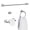 Silver, variant on PAIHOME 4-Piece Round Bathroom Hardware Set, Bathroom Accessories with 24 in. Towel Rack Bar, Ring, Holder, Hook in Black