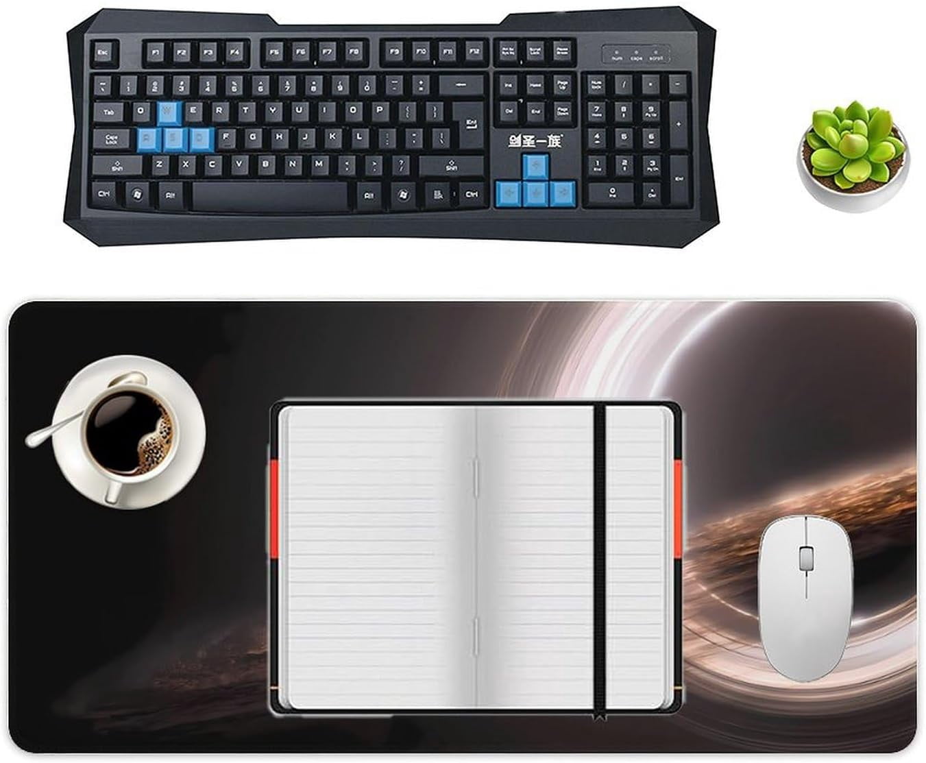 Interstellar Gargantua Black Hole Mouse Pad Large Extended Computer Full Desk Pad 23.6x11.8 inch Computer Mouse Mat Keyboard for Home Office Gaming