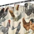 thumbnail image 3 of Beige Chicken Breed Pattern Shower Curtain 72"x72" ,Bathroom Decorative Shower Curtains Set with 12 Hooks,Modern Waterproof Washable Shower Curtain, 3 of 6