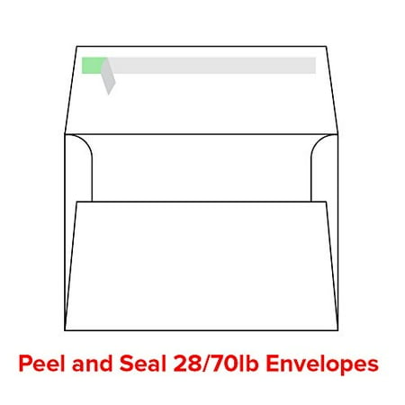 White Peel And Seal 28lb 70lb A7 Envelopes Fits 5 X 7