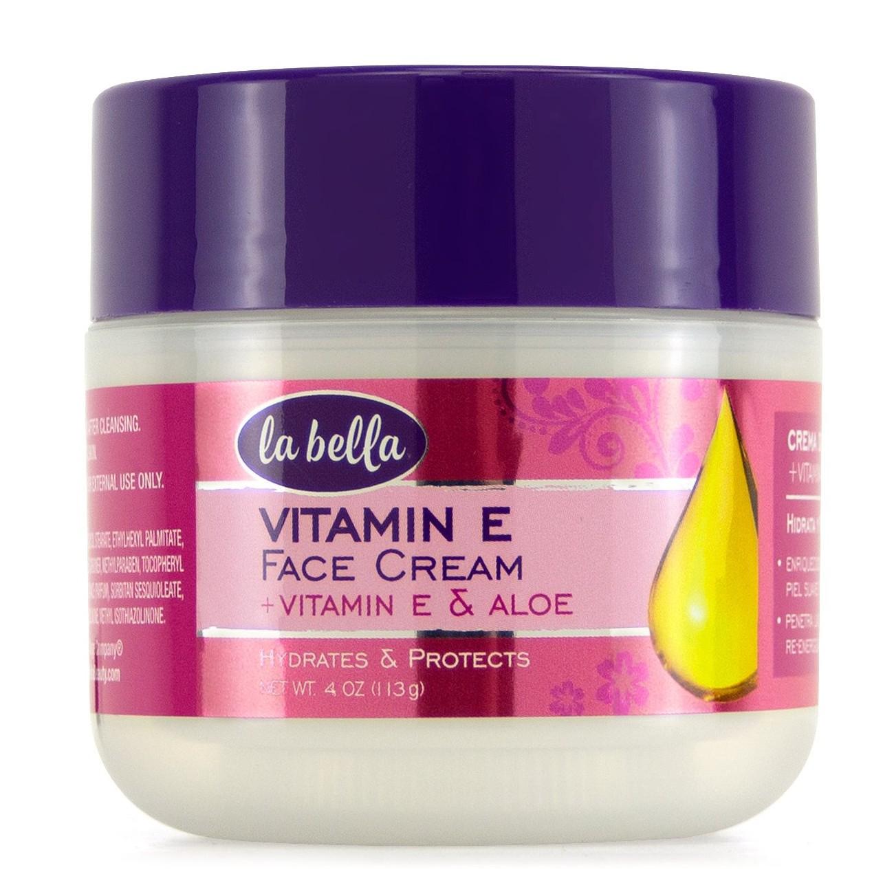 La Bella Vitamin E Face Cream With Aloe Vera 4 Oz.