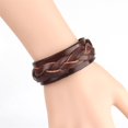 thumbnail image 3 of Milaget Two Layers Braided Leather Bracelets Bangle Twist Woven Snap Button Cuff Jewelry Coffee, 3 of 5