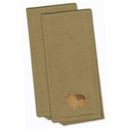 

Carolines Treasures BB3442TNTWE Pomeranian Tan Embroidered Towel Set of 2 19 X 25 multicolor