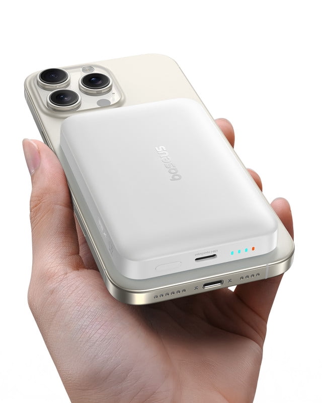 Baseus Wireless Power Bank 10000mAh Magnetic Portable Charger 22.5W MagSafe Charger, White