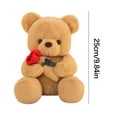 thumbnail image 4 of 9.8" Plush Bear Toy with Rose Stuffed Animals Toys Dolls Birthday Gifts for Girls Kids, Cute Soft Plush Dolls Bear for Kids Gir Birthday Favor, 4 of 7