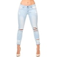 thumbnail image 1 of V.I.P.JEANS Femmes Ourlet Effiloché Ajusté Usé Déchiré Juniors Plus, 1 of 7