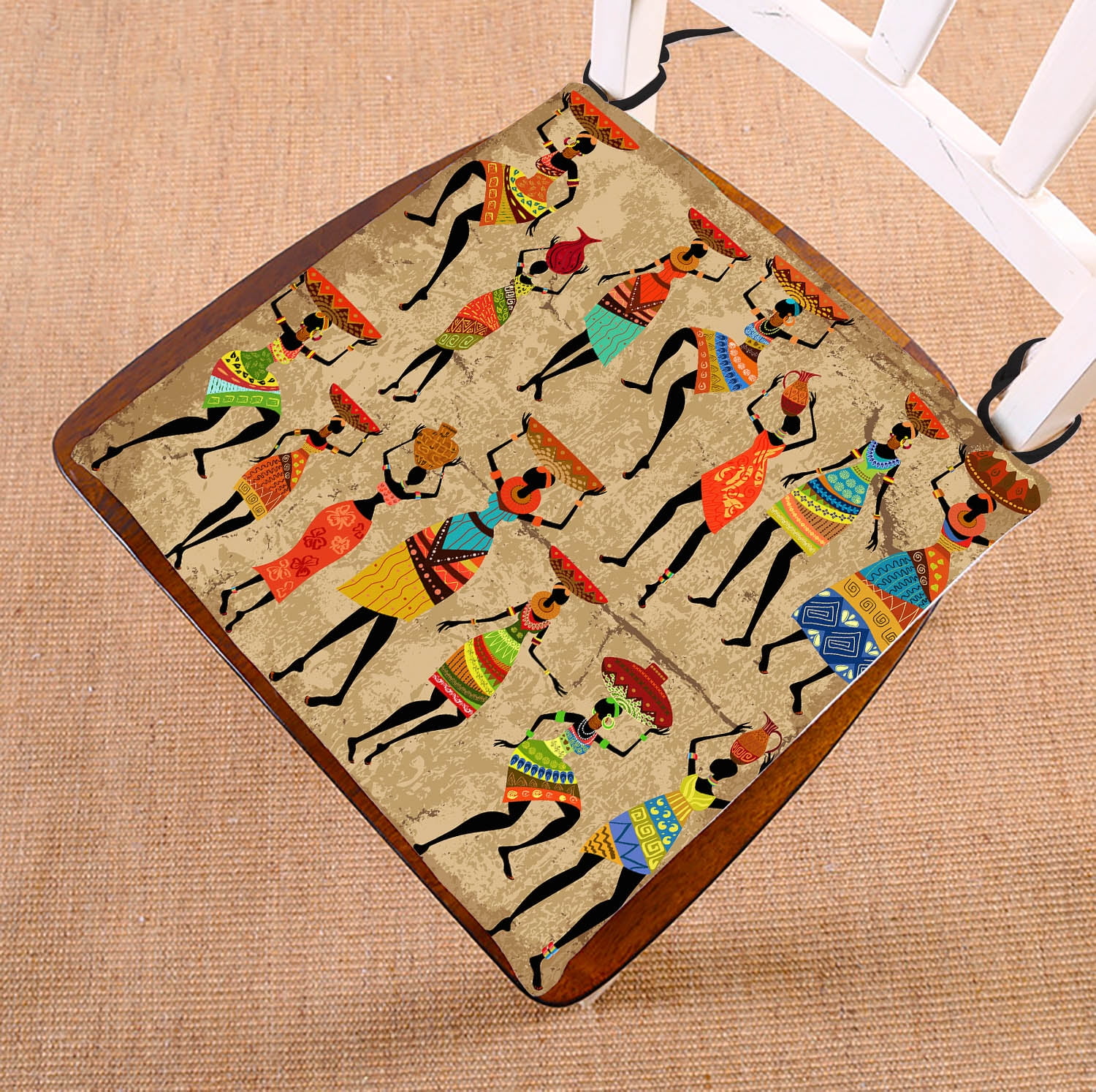 YKCG African Art Afro American Women History and Culture Seat Cushion