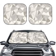 thumbnail image 2 of Multi-Size 2pce Car Front Glass Visor Collapsible Sunscreen No Odor Comfortable For Most Cars Suv Trucks Lightslategray Geometric Lines_2, 2 of 7