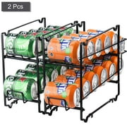 PinkSheep 2 Pack Can Rack Organizer, Stackable Storage Dispenser Holder for Pantry Soda Beverage & Canned Food
