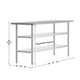 thumbnail image 4 of Flash Furniture 24x72 Portable Prep and Work Table with NSF Certified 18 Gauge Stainless Steel Top Shelf and 2 Adjustable Galvanized Steel Undershelves, 4 of 8
