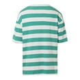 thumbnail image 5 of Women T Shirt Loose Striped Short Sleeve Crew Neck Shirt Graphic Tee Tops Casual Loungewear Spring Summer Green M, 5 of 5