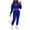 Blue, variant on Women's Three-Piece Sportswear Set: Sexy Long-Sleeve Pullover Hoodie, Short Vest Top, Casual Pants Sports Set