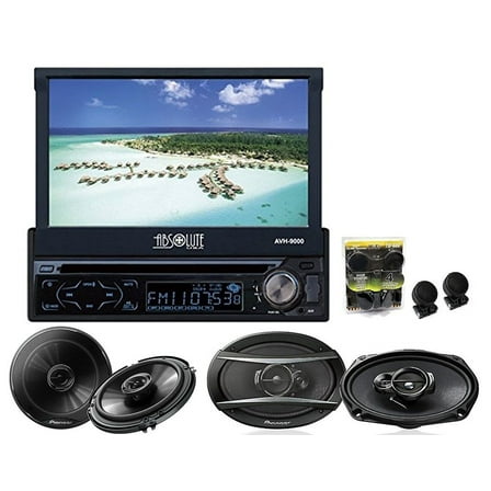 Absolute AVH-9000 7" In-Dash W/ Pioneer TS-G1620F 6.5" TS-A6966R 6x9" & TW600