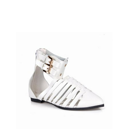 

Nature Breeze Pointed Toe Women s Strappy Sandals in White