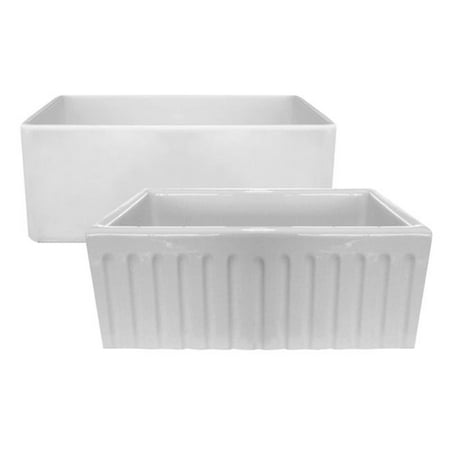 ... LAT/R2418W 18 inch Reversible Fireclay Farmhouse Sink - Walmart.com