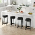 thumbnail image 7 of Huisuilinss 24"H Swivel Bar Stools With Footrest,Modern Backless Round Barstool,Metal Frame Counter Height Barstools With PU Leather,Upholstered Armless Bar Chair For Kitchen Pub Cafe, 7 of 7