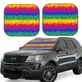 thumbnail image 1 of Balery Bright Rainbow Parasol para parabrisas de coche de 2 piezas | Parasol plegable para parabrisas delantero de coche para la mayoría de sedanes-Small, 1 of 6