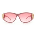 thumbnail image 4 of Womens Diva Wrap Around Double Heart Jewel Hinge Plastic Fashion Sunglasses All Pink, 4 of 7