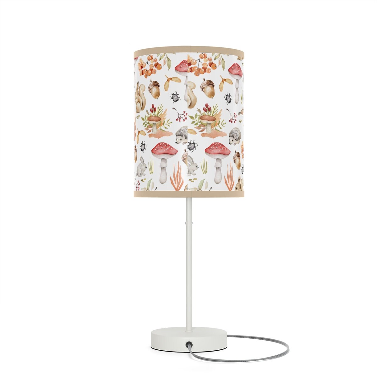 Forest Animals Table Lamp Fall Lamp Shade Bedside Lamp Art Deco Lamp